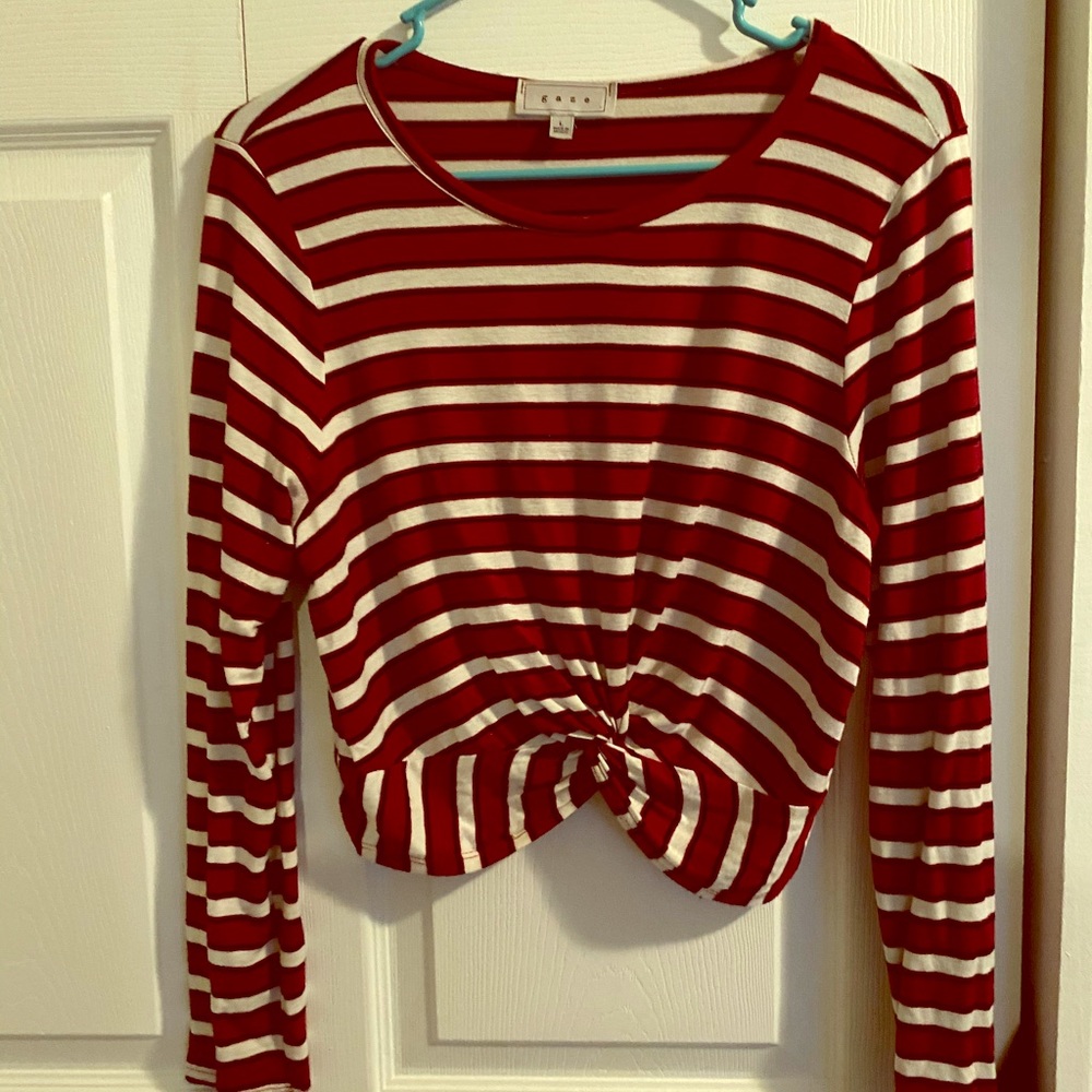 Cropped long sleeve top